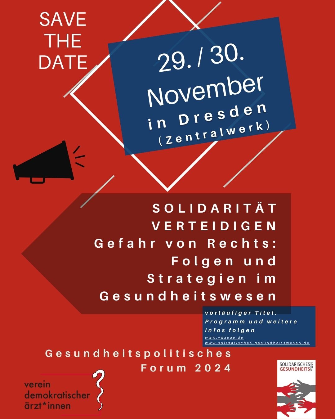 Save the Date! Gesundheitspolitisches Forum am 29./30. November